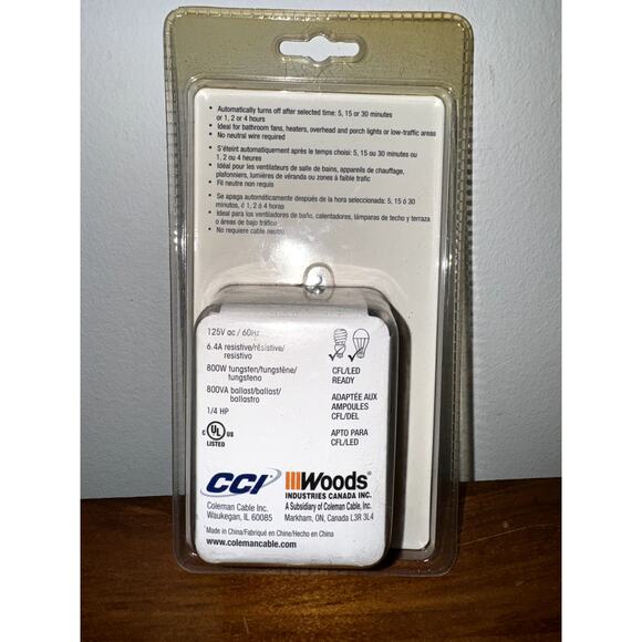 Woods 59724 Countdown Timer Automatically Turns Off NIP - Picture 2 of 6